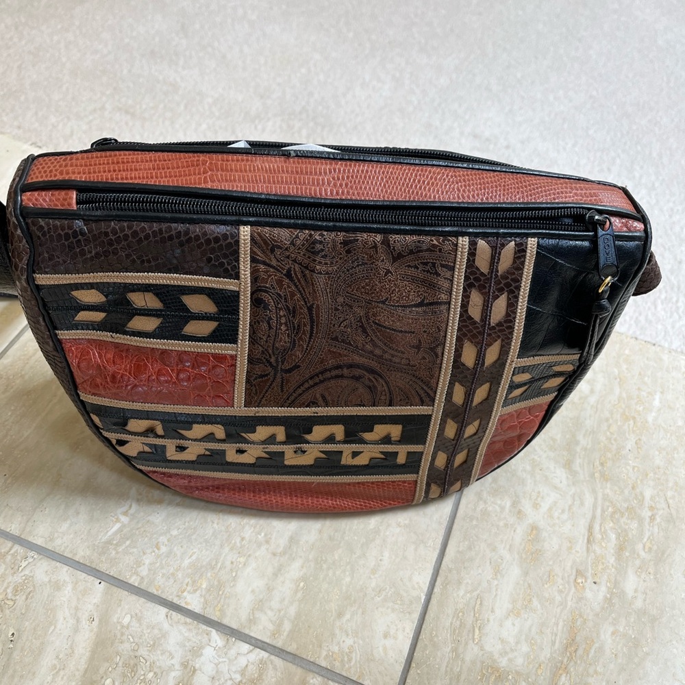 Sharif Patchwork Leather Crossbody Bag - image 2